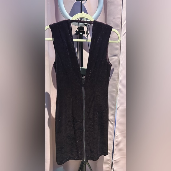 Forever21 velvet dress V neck with zipper Size S - Picture 3 of 3